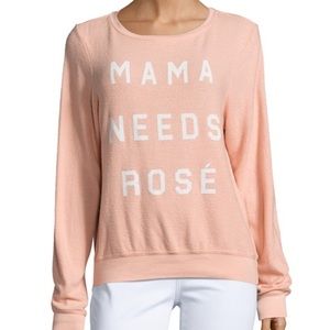 Wildfox Mama Needs Rosé Baggy Beach Jumper